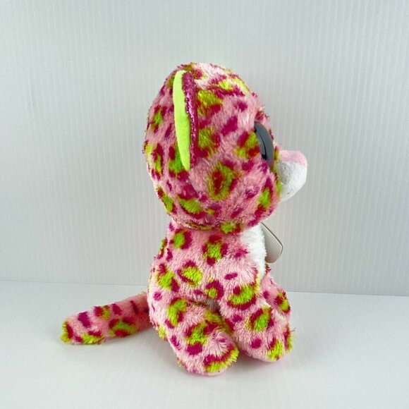 Ty Beanie Boos Lainey Plush Pink Spotted Leopard 2021 TySilk 6 inch Teddybear - Picture 4 of 11